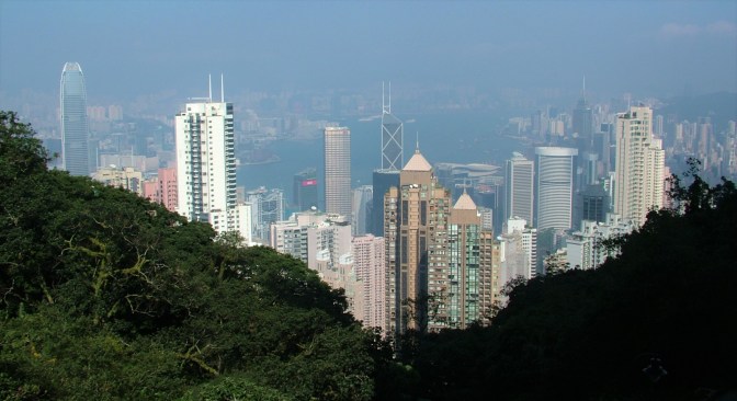 Even at this height, some of the skyscrapers are at eye-level 